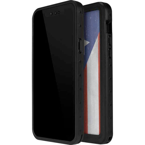 Puerto Rico Flag Distressed iPhone 14 Pro Max Waterproof Case